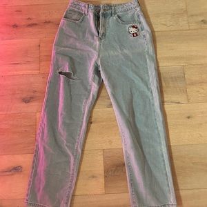 HELLO KITTY PATCHED JEANS